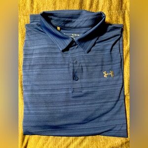 Under Armour Polo Navy Blue Striped (XL)